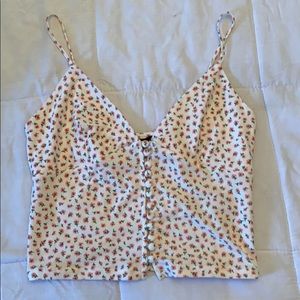 Flower Spagetti Strap Crop Top